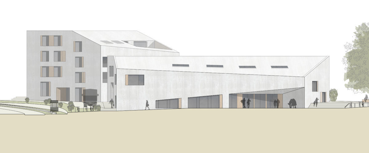 Gemeindesaal Ansicht Pfeffingerhof, ©K2 Architekten Basel