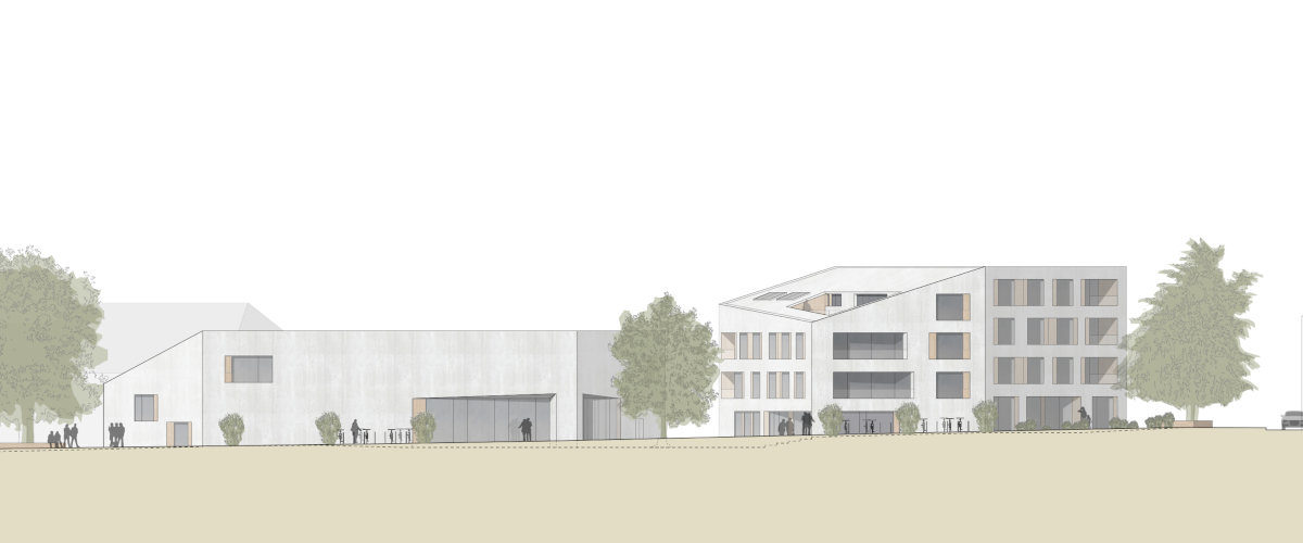 Gemeindesaal Ansicht Stollenrain, ©K2 Architekten Basel
